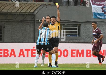 Caxias do Sul, Brésil. 16 mars 2024. Finales du Campeonato Gaúcho 2024, joué au stade Centenário, à Caxias do Sul, RS, ce samedi (16). Crédit : Antônio Machado/FotoArena/Alamy Live News Banque D'Images