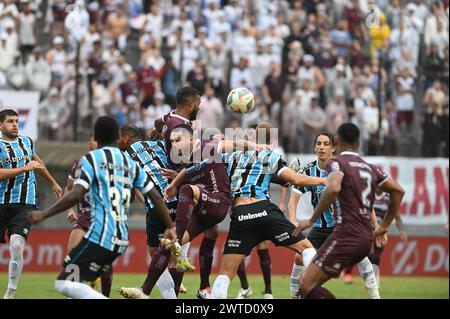 Caxias do Sul, Brésil. 16 mars 2024. Finales du Campeonato Gaúcho 2024, joué au stade Centenário, à Caxias do Sul, RS, ce samedi (16). Crédit : Antônio Machado/FotoArena/Alamy Live News Banque D'Images