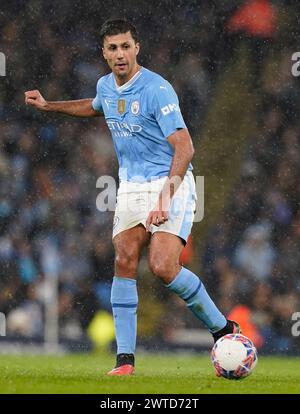 Manchester, Royaume-Uni. 16 mars 2024. Rodri de Manchester City lors du match de FA Cup à l'Etihad Stadium, Manchester. Le crédit photo devrait se lire : Andrew Yates/Sportimage crédit : Sportimage Ltd/Alamy Live News Banque D'Images