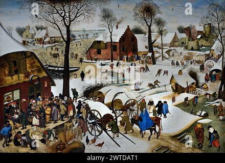 Le recensement du peuple à Bethléem par Pieter Brueghel le jeune 1564-1637, la famille Brueghel ( Bruegel ou Breughel ), flamand, peintres, XVIe-XVIIe siècle, belge, Belgique Banque D'Images