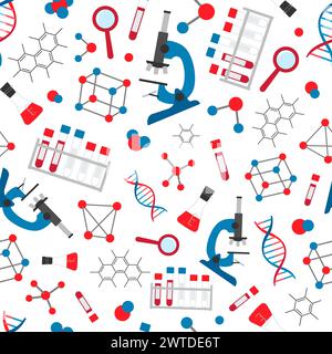 Vecteur sans couture motif sur le thème de l'ADN Illustration de Vecteur