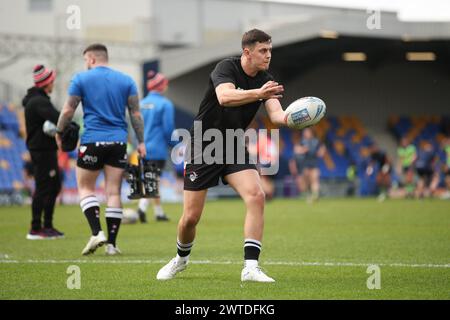 Londres, Royaume-Uni. 17 mars 2024. Alex Walker des London Broncos se réchauffe lors du match de Super League entre les London Broncos et Warrington Wolves à Plough Lane, Londres, Angleterre, le 17 mars 2024. Photo de Ken Sparks. Utilisation éditoriale uniquement, licence requise pour une utilisation commerciale. Aucune utilisation dans les Paris, les jeux ou les publications d'un club/ligue/joueur. Crédit : UK Sports pics Ltd/Alamy Live News Banque D'Images