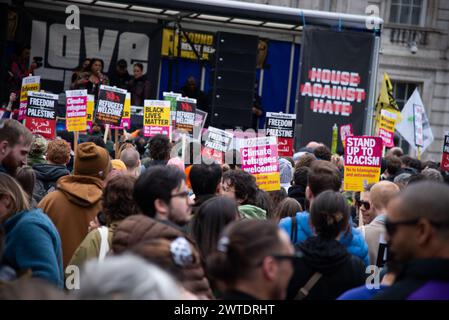 Londres, Angleterre, Royaume-Uni. 16 mars 2024. Londres, Angleterre, Royaume-Uni - 16 mars 2024 : manifestation de la Journée anti-racisme des Nations Unies. (Crédit image : © Loredana Sangiuliano/SOPA images via ZUMA Press Wire) USAGE ÉDITORIAL SEULEMENT! Non destiné à UN USAGE commercial ! Banque D'Images