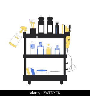 Kit de polisseuse pour voiture. Détailler l'équipement automobile de réparation. Enlever la rayure sur le véhicule isolé sur fond blanc. Illustration vectorielle de s automobiles Illustration de Vecteur