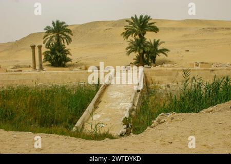 Egypte, Saqqara, le temple de la vallée de l'Ounas, en 2007 : la rampe. Banque D'Images