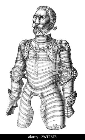 L'armure aux lions, a probablement appartenu à François Ier, armure de défilé, XVe siècle Banque D'Images