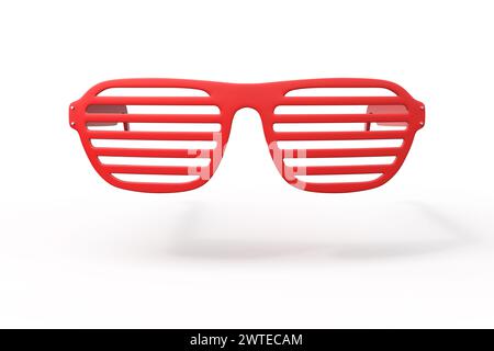 Stores rouges isolés sur un backgrou blanc Banque D'Images