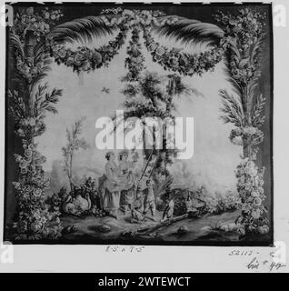 Cueilleurs de cerises. Huet, Jean-Baptiste (français, 1745-1811) (dessiné après) [peintre] c. 1785-1800 tapisserie dimensions : H 7'5' x l 8'5' tapisserie matériaux/techniques : inconnu culture : Centre de tissage français : Aubusson histoire de propriété : famille de Luze, Bordeaux, France. Alfred de Luze, France, 1912. Herbert, premier baron Michelham, Strawberry Hill, Londres, 1919. Lady Michelham, Paris, 1927. Capitaine Jefferson Davis Cohn, vers 1946. Lady Cunliffe-Owen, 1956 ans. French & Co acheté à Lady Cunliffe-Owen, reçu le 4/1952 ; vendu au North Carolina Museum of Art, Raleigh, le 1/30/1956. États-Unis, N Banque D'Images