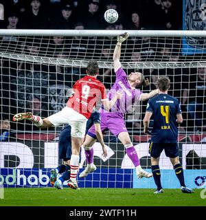 EINDHOVEN, pays-Bas. 17 mars 2024. Football, stade Philips, Dutch eredivisie, saison 2023/2024, pendant le match PSV - Twente, crédit : Pro Shots/Alamy Live News Banque D'Images