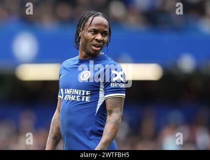 Londres, Royaume-Uni. 17 mars 2024. Raheem Sterling de Chelsea lors du match quart de finale de la FA Cup à Stamford Bridge, Londres. Photo : Paul Terry/Sportimage crédit : Sportimage Ltd/Alamy Live News Banque D'Images