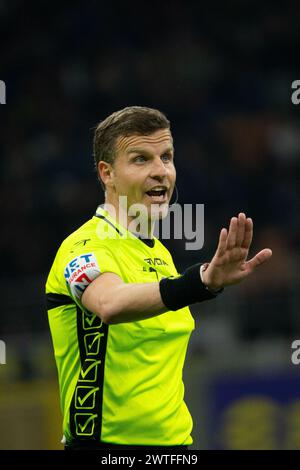 Milan, Italie - 17 mars 2024 - Inter vs Napoli serie A - la penna arbitre from rome Credit : Kines Milano/Alamy Live News Banque D'Images
