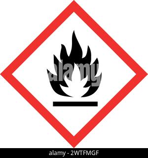 Pictogramme de danger SGH - INFLAMMABLE , signal d'avertissement de danger inflammable , illustration vectorielle isolée Illustration de Vecteur