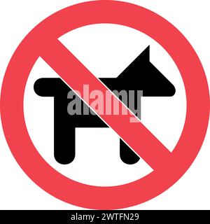 Chiens interdits. Signe d'interdiction de chien, illustration vectorielle. Illustration de Vecteur
