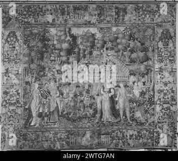 Parc de jeu avec des chasseurs, Mesdames et messieurs. Inconnu c. 1575-1625 tapisserie dimensions : H 10'4' x l 12'5' tapisserie matériaux/techniques : culture inconnue : histoire de la propriété flamande : Français et Co. Madison Art Center, 13/06/1966. États-Unis, Wisconsin, Madison, Madison Art Center. Travaux connexes : panneaux en set : GCPA 0236440-0236442, 0184306 Banque D'Images
