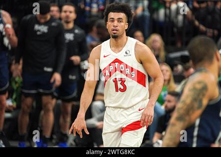 Orlando, Floride, États-Unis, 17 mars 2024, L’attaquant Jordan Nwora des Raptors de Toronto #13 au Kia Center. (Crédit photo : Marty Jean-Louis) Banque D'Images