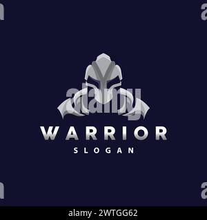 Logo Spartan, vecteur Silhouette Warrior Knight Soldier grec, simple minimaliste Elegant Product Brand Design Illustration de Vecteur