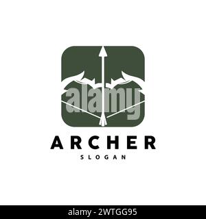 Logo Archer, Archery Arrow Vector, élégant design minimaliste simple, modèle d'illustration de symbole d'icône Illustration de Vecteur