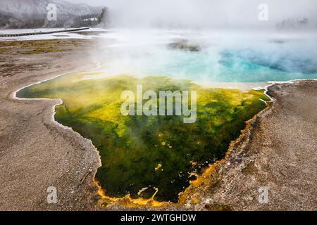 BISCUIT GEYSER BASIN UPPER GEYSER BASIN YELLOWSTONE NATIONAL PARK WYOMING USA Banque D'Images