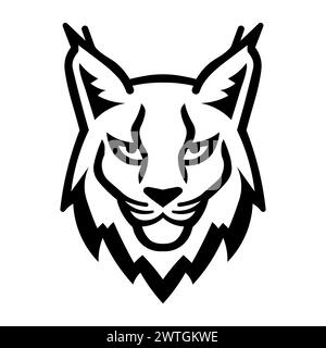 icône lynx vectorielle noire sur fond blanc Illustration de Vecteur