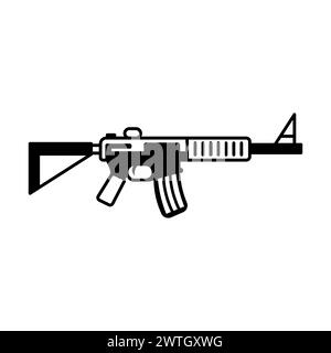 icône noire de fusil vectoriel sur fond blanc Illustration de Vecteur