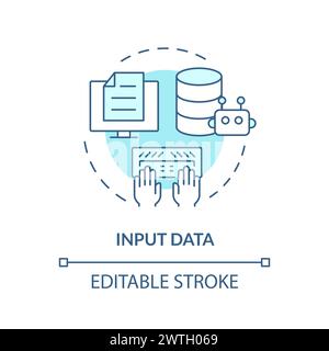 Icône bleue de concept de données d'entrée Illustration de Vecteur