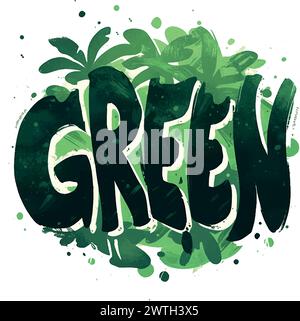 Le vert est la couleur de la nature et représente la vie, la croissance et la vitalité. Illustration de Vecteur