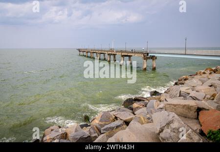 Le pont-tunnel de Chesapeake Bay, Virginie, États-Unis Banque D'Images