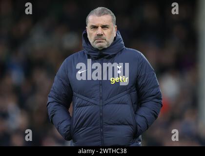 Londres, Royaume-Uni. 16 mars 2024. Ange Postecoglou, manager de Tottenham Hotspur lors du match de premier League à Craven Cottage, Londres. Le crédit photo devrait se lire : Paul Terry/Sportimage crédit : Sportimage Ltd/Alamy Live News Banque D'Images