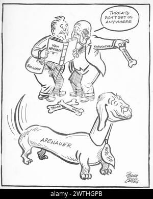 Dessin animé - essayer d'enseigner à un vieux chien de nouvelles astuces. John Collins (1917-2007) Banque D'Images