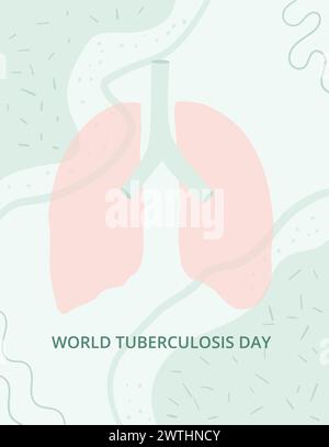 Modèle de bannière pour la journée mondiale de la tuberculose. Sensibilisation à la maladie. Illustration vectorielle plate. Illustration de Vecteur