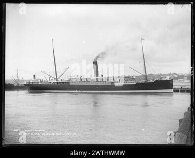 Union Steam Ship Co. Négatifs pour plaques sèches en gélatine Moeraki, négatifs noir et blanc Banque D'Images