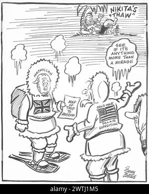 Dessin animé - tester la température. John Collins (1917-2007) Banque D'Images