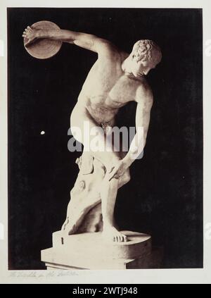 Le Discobolus dans les tirages photographiques du Vatican, tirages à l'albumen, tirages vintage Banque D'Images