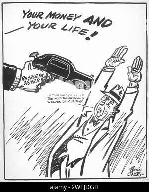 Dessin animé - le Highwayman moderne. John Collins (1917-2007) Banque D'Images