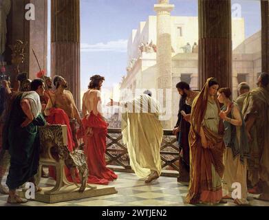 Ecce homo ! La représentation d'Antonio Ciseri en 1871 de Ponce Pilate présentant Jésus au public Banque D'Images