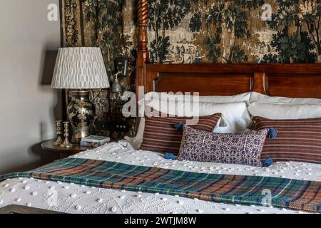 Détails de tissu dans un hôtel de luxe à Ardfin sur l'île du Jura, Hébrides intérieures, Écosse, Royaume-Uni Banque D'Images