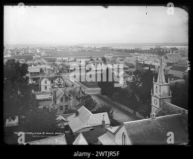 Napier, de St Paul's Church, négatifs sur plaques sèches en gélatine, négatifs noir et blanc, paysages urbains Banque D'Images