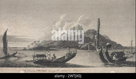 L'île d'Otaheite portant S.E. lointain une ligue. impressions, gravures, œuvres sur papier Banque D'Images