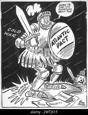 Dessin animé - talon d'Achille. John Collins (1917-2007) Banque D'Images