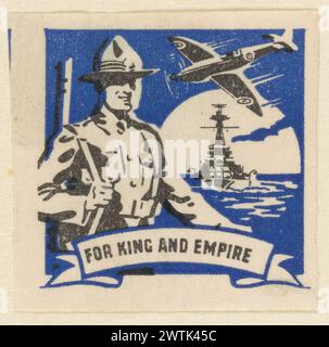 Sceau patriotique, 'pour Roi et Empire', étiquettes de la seconde Guerre mondiale Banque D'Images