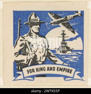 Sceau patriotique, 'pour Roi et Empire', étiquettes de la seconde Guerre mondiale Banque D'Images