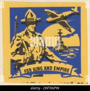 Sceau patriotique, 'pour Roi et Empire', étiquettes de la seconde Guerre mondiale Banque D'Images