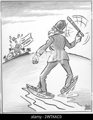 Dessin animé - retour à la scène du crime. John Collins (1917-2007) Banque D'Images