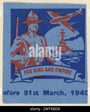 Sceau patriotique, 'pour Roi et Empire', étiquettes de la seconde Guerre mondiale Banque D'Images