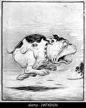 Dessin animé - terrifié! Arthur George Racey (1870-1941) Banque D'Images