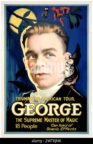 Affiche magique - George le maître suprême de la magie Banque D'Images