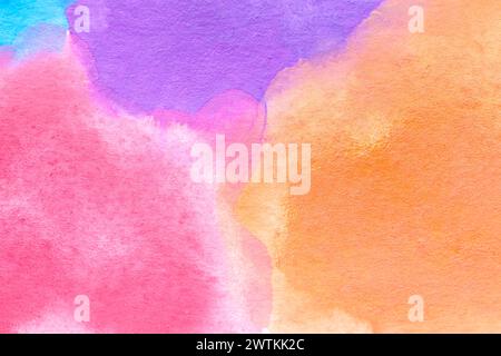 Aquarelle multicolore abstraite texturée comme fond. Banque D'Images