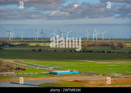 Parc éolien Little Cheyne court Romney Marsh de Rye East Sussex Banque D'Images