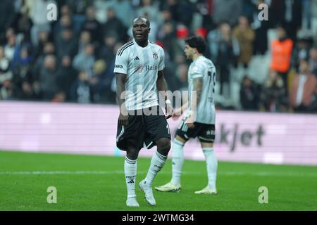 Istanbul, Turquie. 16 mars 2024. Istanbul, Turquie, 16 mars 2024 : Vincent Aboubakar (10 Besiktas) lors du match de football de la Super League turque entre Besiktas et Bitexen Antalyaspor au stade Tupras, Turquie. (/SPP) crédit : photo de presse sportive SPP. /Alamy Live News Banque D'Images