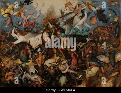 La chute des Anges rebelles (1562), musées royaux des Beaux-Arts de Belgique Pieter Brueghel l'ancien Banque D'Images